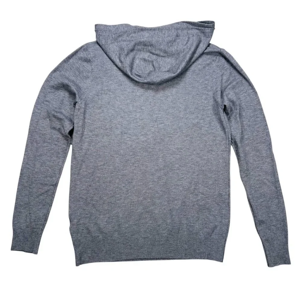 S. Christina Cashmere Sweater L/XL Youth Hoodie Teddy Bear Gray Cozy Cabincore